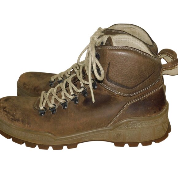 ECCO Track Genuine Footwear Leather Lace-Up Ankle Boots Hiking Work Chore Size 9